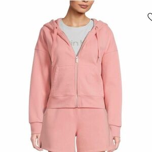 Calvin Klein Brandied Apricot Dropped Shoulder Performance Hoodie NWT L Pink